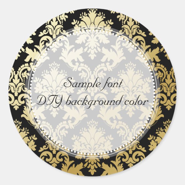 PixDezine la paloma damask/diy background colour Classic Round Sticker (Front)
