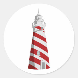 PixDezine lighthouse/diy background colour Classic Round Sticker