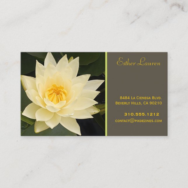 PixDezine lotus flower/om/yoga/healers/DIY colours Business Card (Front)