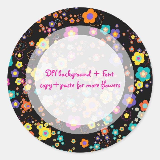 PixDezine mod daisies/DIY background colour Classic Round Sticker (Front)