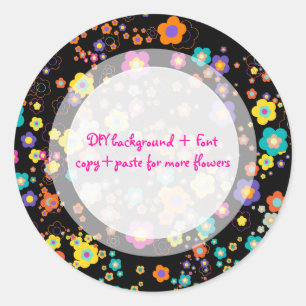 PixDezine mod daisies/DIY background colour Classic Round Sticker