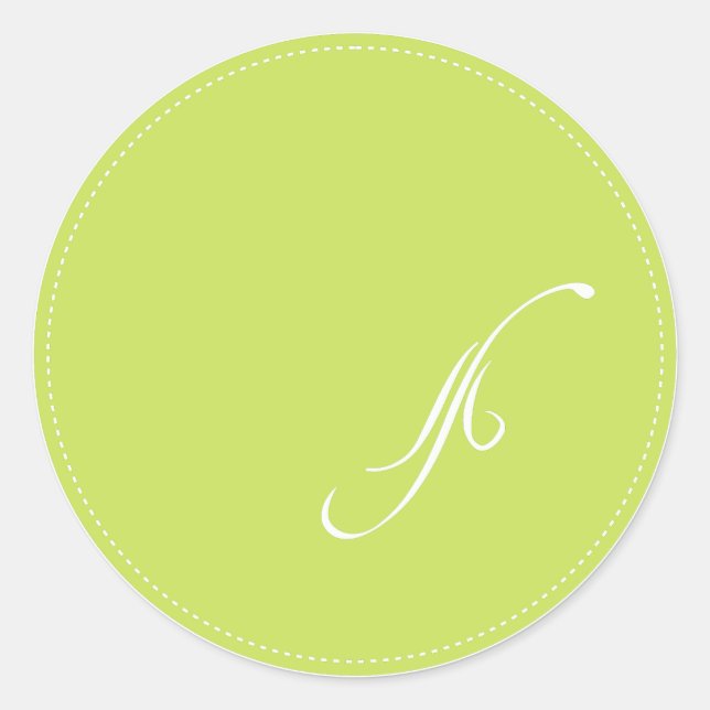 PixDezine monogram A, diy background colour Classic Round Sticker (Front)