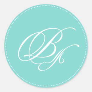 PixDezine monogram B, diy background colour Classic Round Sticker