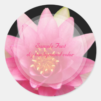 PixDezine pink lotus/DIY background colour Classic Round Sticker