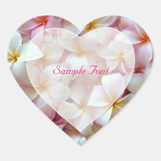 PixDezine pink plumeria/DIY background colour Heart Sticker