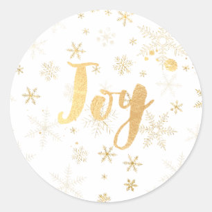 PixDezine snowflakes/dazzled faux gold Classic Round Sticker