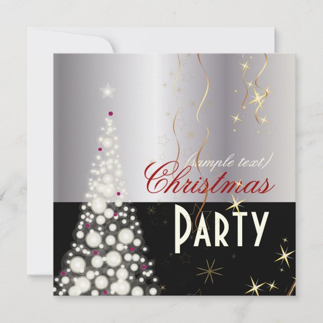 PixDezine Sparkling Christmas Tree Invitation (Front)