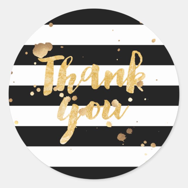 PixDezine stripes/thank you/diy background Classic Round Sticker (Front)