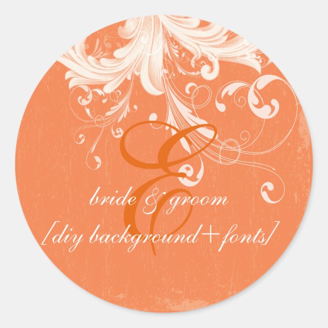 PixDezine vintage swirls/diy colour Classic Round Sticker (Front)