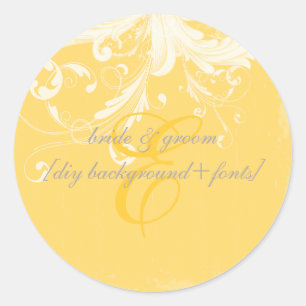 PixDezine vintage swirls/diy colour Classic Round Sticker