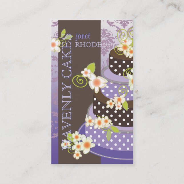 PixDezine Violet+Chocolate Bakery/pâtisserie Business Card (Front)