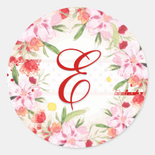 PixDezine watercolor may flower/diy trim colour Classic Round Sticker