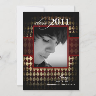 PixDezines 2011 Graduation, Harlequin Invitation