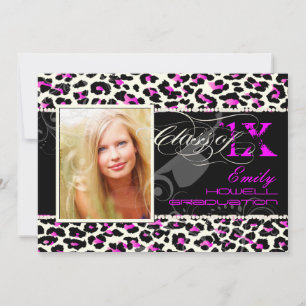 PixDezines 2012 Grads, cheetah print/diy colours Invitation