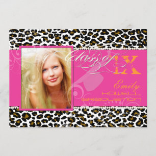 PixDezines 2012 Grads, cheetah print/diy colours Invitation