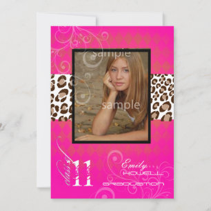 PixDezines 2012 graduation/leopard/diy background Invitation