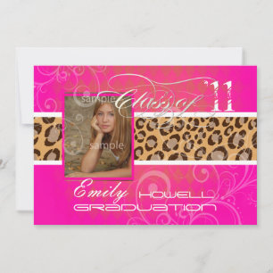 PixDezines 2012 graduation/leopard/diy Invitation
