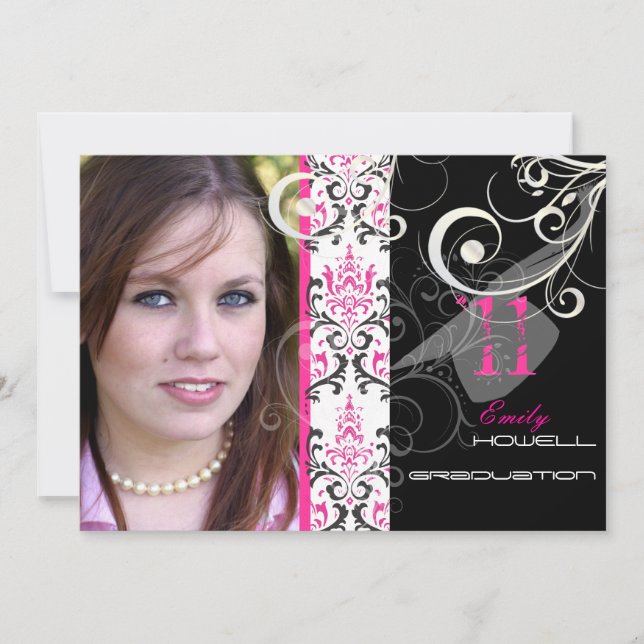 PixDezines 201x Graduation, Rossi Damask Invitation (Front)