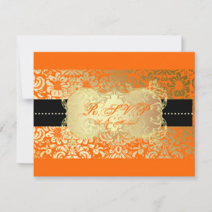 PixDezines 4.25"x5.5" rsvp fidora damask for 5x7 Card