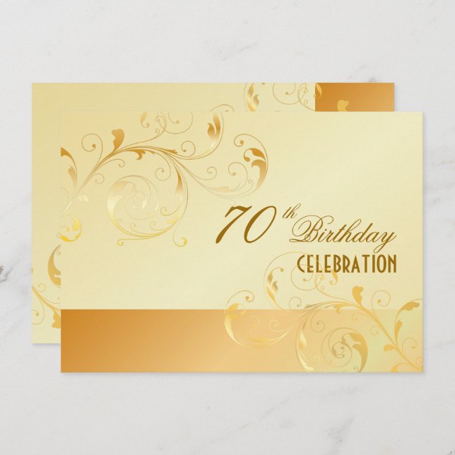 PixDezines 70 Birthday/Filigree Swirls/DIY Event Invitation (Front/Back)