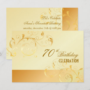 PixDezines 70 Birthday/Filigree Swirls/DIY Event Invitation