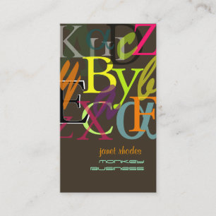 PixDezines ABC, Greek Alpha/DIY background colour Business Card