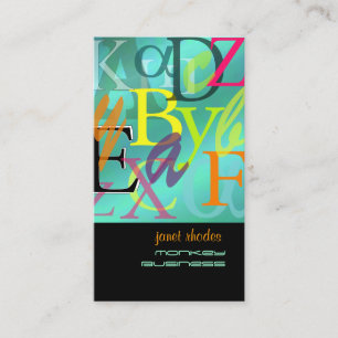 PixDezines ABC, Greek Alpha/DIYfonts+background Business Card