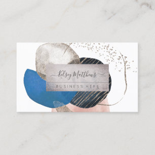PixDezines Abstract Arrangement H2 Navy Teal Business Card