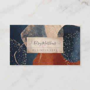 PixDezines Abstract Arrangement H2 Navy Terracotta Business Card