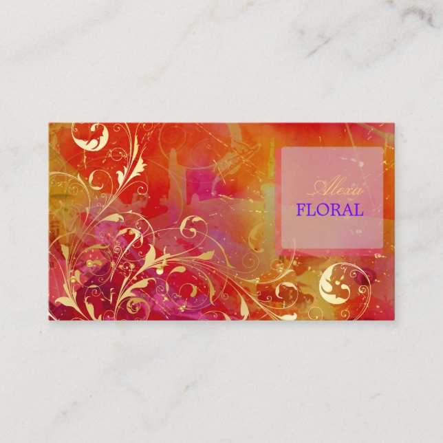 PixDezines abstract+filigree swirls Business Card (Front)
