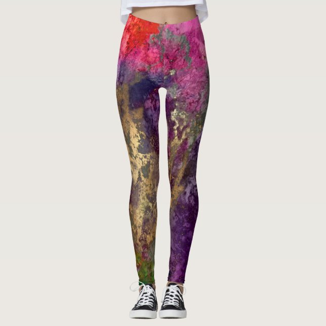 PixDezines Abstract Galaxy / Cosmic Energy Leggings (Front)