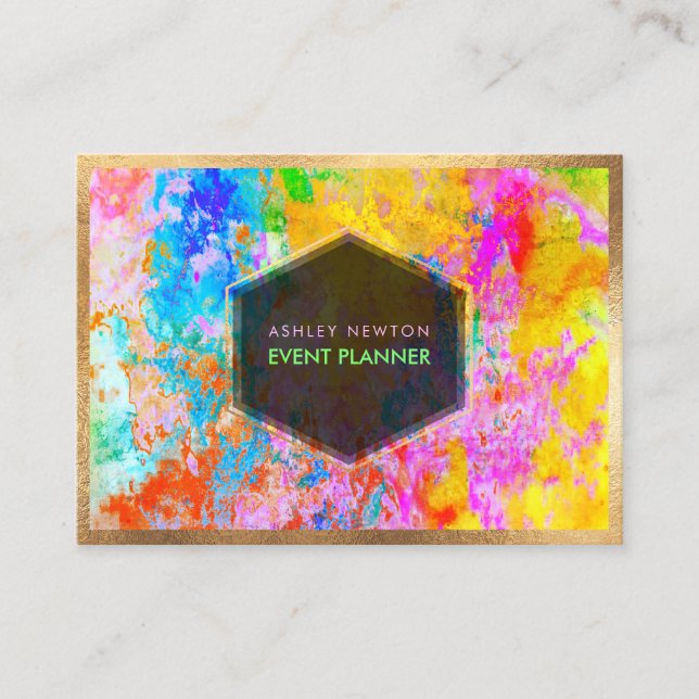 PixDezines Abstract Galaxy/Neon colours Business Card (Front)