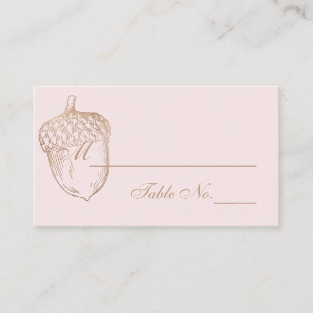PixDezines Acorns/Faux Rose Gold/Place Cards (Front)
