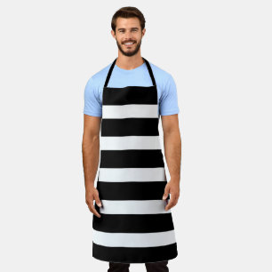 PixDezines Adjustable Black and White Stripes Apron