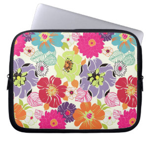 PixDezines Alegre Retro Floral, DIY background Laptop Sleeve