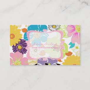 PixDezines alegre retro tropical flowers/DIY Business Card