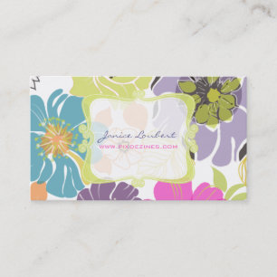 PixDezines alegre retro tropical flowers/DIY Business Card