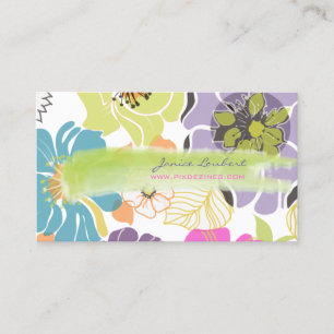 PixDezines alegre retro tropical flowers/DIY colou Business Card