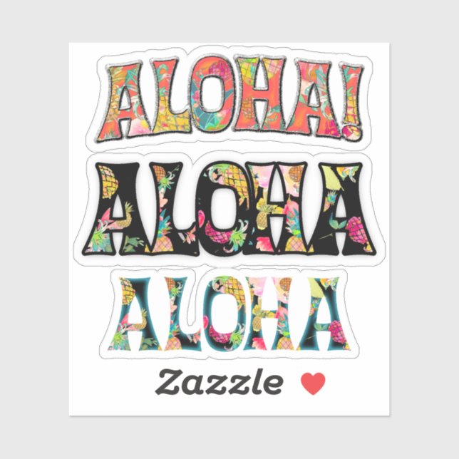 PixDezines Aloha, Black, Teal and Coral (Sheet)
