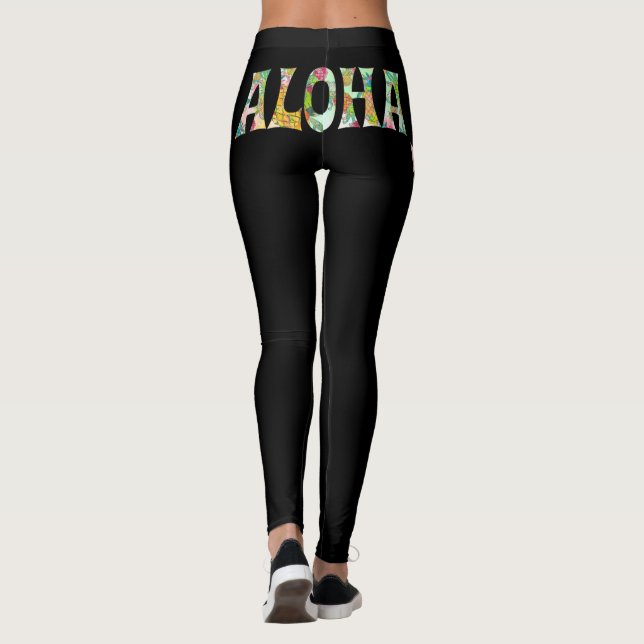 PixDezines ALOHA HAWAII/DIY Background Colour Leggings (Back)