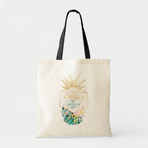 PixDezines Aloha Hawaiian Pineapple/Teal Tote Bag