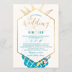 PixDezines Aloha Hawaiian Pineapples/DIY Colour Invitation