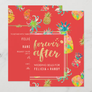 PixDezines Aloha Hawaiian Pineapples/DIY Coral Invitation