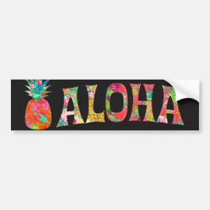 PixDezines Aloha Pineapple Bumper Sticker