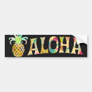PixDezines Aloha Pineapple Bumper Sticker