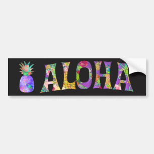 PixDezines Aloha Pineapple Bumper Sticker