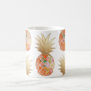 PixDezines Aloha Pineapple+Faux Gold Coffee Mug