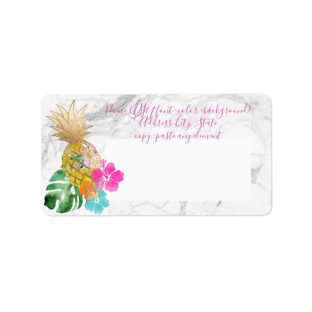 PixDezines Aloha Pineapple+Faux Gold Label (Front)