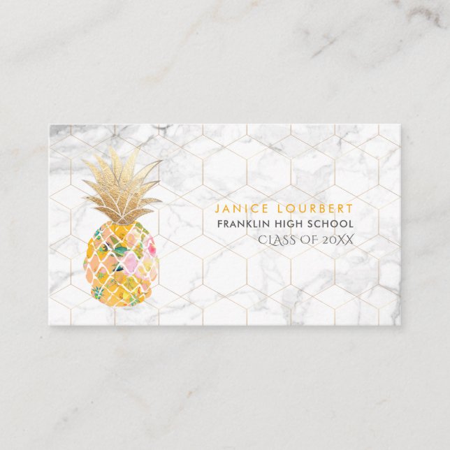 PixDezines ALOHA PINEAPPLE/GOLDEN ROD/FAUX GOLD Calling Card (Front)