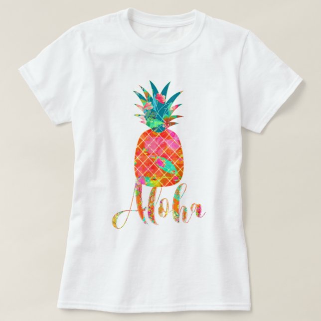 PixDezines Aloha Pineapple T-Shirt (Design Front)